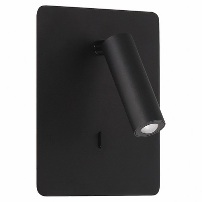 Matte Black Adjustable Cylinder LED Wall Sconce