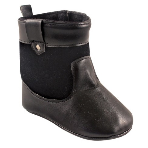 Luvable Friends Baby Girl Crib Shoes Black Riding Boots 0 6 Months Target