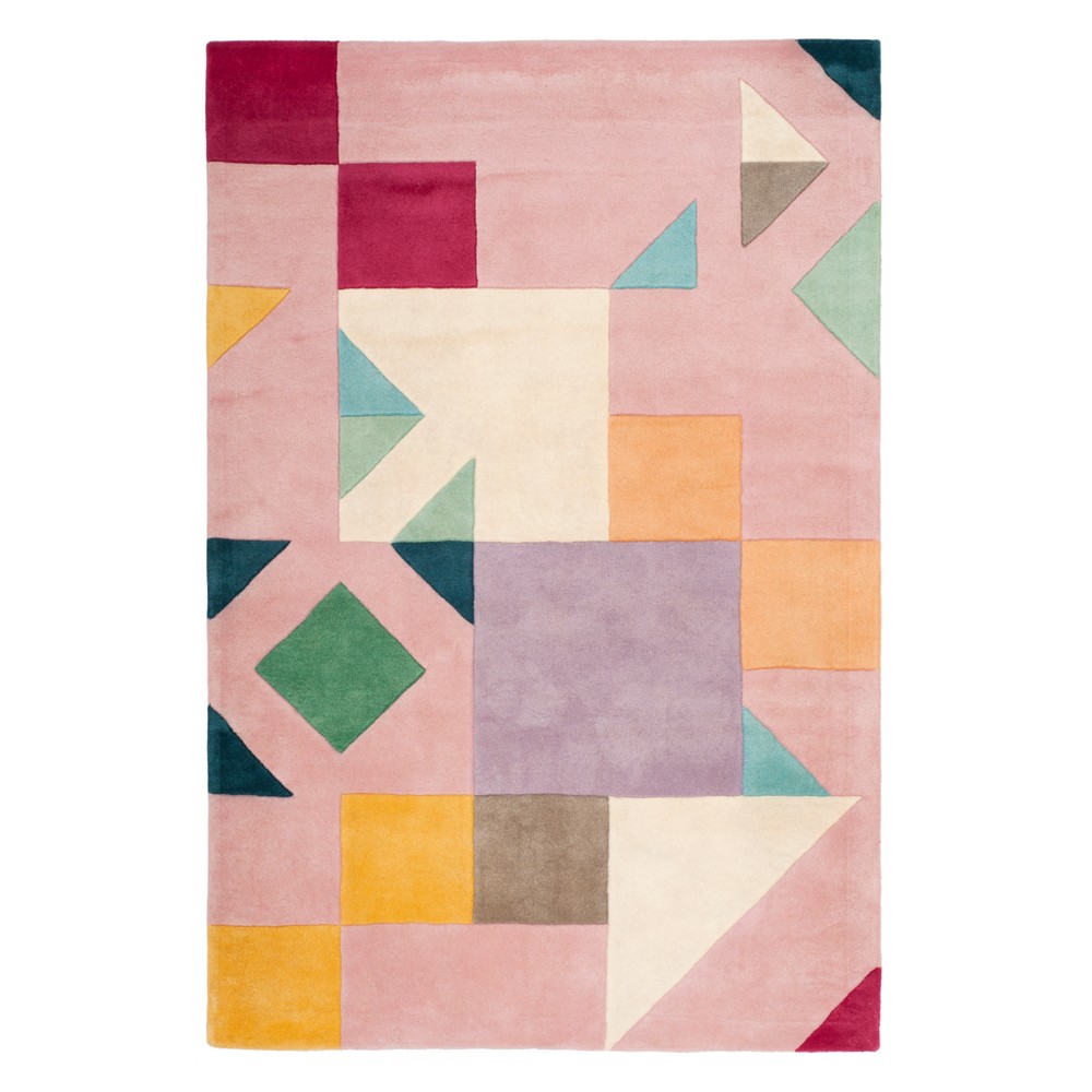 Pink Geometric Tufted Accent Rug 4'x6' - Safavieh