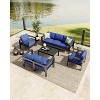 Outdoor Patio Furniture Set, Aluminum Outdoor Sofa with Removable Cushions & Aluminum Tube Coffee Table, Modern Patio Conversation - 2 of 4