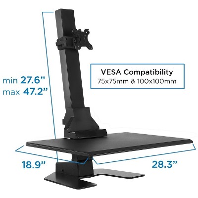 ElectraLift 28" Motorized Standing Desk Converter with Full Motion Monitor Mount