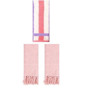 REGALWOVEN 3 Packs Cotton Absorbent Soft Decorative Bathroom Hand Towel Set - 1 of 4
