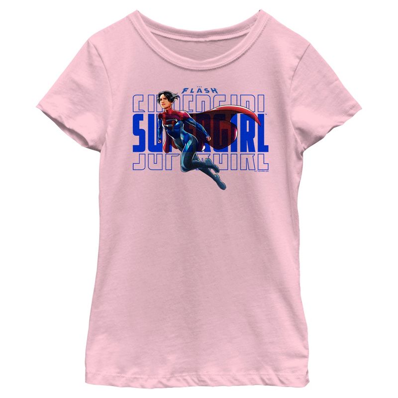 Girl's The Flash Supergirl Sky Flight T-Shirt, 1 of 5