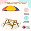 Karl Home Kids Wood Rectangle Outdoor Picnic Table and Bench with Umbrella - 2 of 4