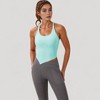 Anna-Kaci Active Women's Scoop Neck Racerback Tank Top with Handkerchief Hem and Built-In Shelf Bra for Low Impact Activity - 3 of 4