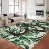 Acekool Green Snake Pattern Area Rug, Modern Low Pile Washable Non-Slip Carpet for Living Room Bedroom, Indoor Soft Floor Rug - 3 of 4