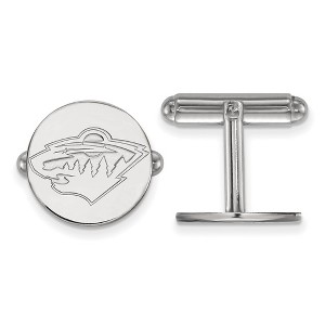 Black Bow Jewelry Sterling Silver Minnesota Wild NHL Cuff Links - 1 of 3