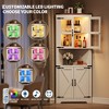 67" Tall Corner Storage Cabinet with Lights, Farmhouse Corner Hutch Display Cabinet with Glass Doors - 3 of 4