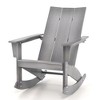 Tangkula Set of 2 Adirondack Rocking Chair All Weather HDPE Rocker Grey Patio - 2 of 4