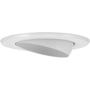 Progress Lighting, Eyeball, 1-Light, Recessed Light, White, No Shade, Material: Steel, Finish Color: White, Width: 6.5", Height: 2.63" - 1 of 1