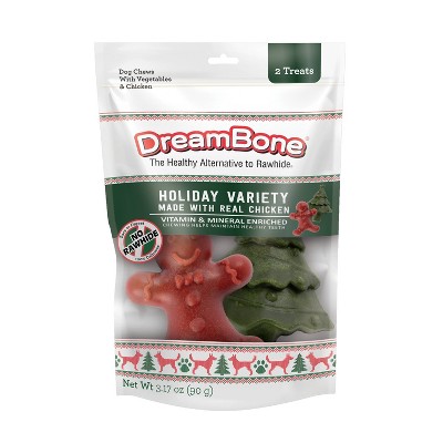 DreamBone Holiday Shapes Chicken Dog Treats - 2ct