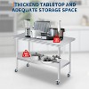Heavy Duty Stainless Steel Prep Table with Wheels, 4 Sizes Commercial Work Table Kitchen Cart for Restaurant Bar Garage, NSF Metal - 4 of 4