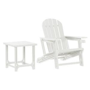 WestinTrends Azura 2-Piece HDPE Plastic Adirondack Patio Chair With 18" Side Table Set - 1 of 4