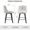 DSVIMOY Counter and Bar Stool Set of 2 Modern Swivel Stools with Stain Resistant Tufted Back for Kitchen and Home Bar, White, 23.23"*18.9"*18.5" - 3 of 4