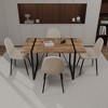 NicBex 55" Dining Table Set for 4 Modern Dark Wood Dining Table Metal Base with 4 Chairs for Dining Room, Beige - 3 of 4