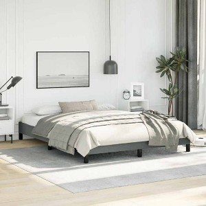 Dark Grey Bed Frame 100% polyester, plywood, engineered wood Queen - 1 of 4
