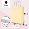 Juvale 25 Pack Pastel Gift Bags with Handles, Paper Party Favor Bags, for Goodies, Birthdays, 5 Colors - 6.3x3.2x8.7 inch - 4 of 4