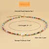 Boho Beaded Necklace - Crystal & Pearl Choker with Gold Plated Chain, Beach Summer Jewelry - 4 of 4