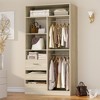 Besiost 36-In Closet Organizer with Wood Drawers, Freestanding Closet System with Hanging Rods - 2 of 4