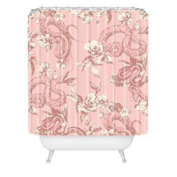 Floral Snake Blush Shower Curtain Pink - Deny Designs