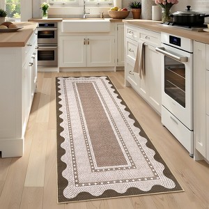Nasitip Modern Geometric Waves-Stripe Border Area Rugs for Living Room Soft Low Pile Non-Sliping, Machine Washable - 1 of 4