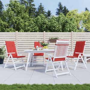 vidaXL Garden Highback Chair Cushions 4 pcs Red 47.2 in.x19.7 in.x1.2 in. Fabric - 1 of 4