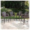 Anaya 4pk All-Weather Wicker Patio Barstool - Brown - Christopher Knight Home: Outdoor Seating, Iron Frame, Foot Rails - 2 of 4