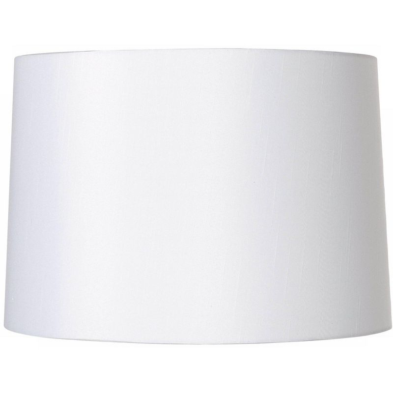 Springcrest White Fabric Medium Hardback Lamp Shade 15" Top x 16" Bottom x 11" High (Spider) Replacement with Harp and Finial, 1 of 11
