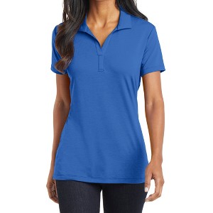 Mafoose Women's Short Sleeve Cotton Touch Stretch Performance Y-neck Polo Shirt - 1 of 4