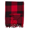 Buffalo Plaid Throw Blanket Red - Saro Lifestyle: 100% Cotton, Tassel Edges, Machine Washable, 50x60" - 2 of 4