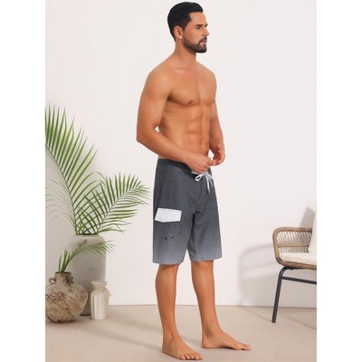 INSPIRE CHIC Men's Summer Colorblock Drawstring Side Pocket Long Board Shorts 36 Dark Gray — фото 4