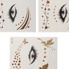Unique Bargains Waterproof Butterfly Stars Pattern Face Fake Tattoos Gold Tone 3 Pcs - 3 of 4