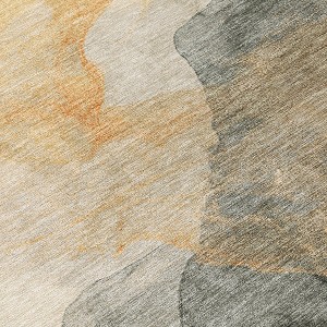 HomeRoots 5' X 8' Orange And Gray Abstract Washable Indoor Outdoor Area Rug - 1 of 3