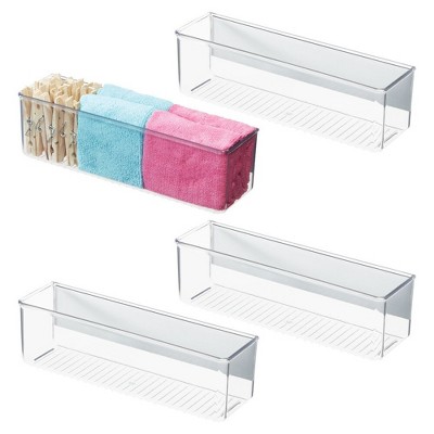 iDesign Magnetic Organizer Bins for Laundry Room  - Set of 4 - Clear