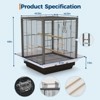 Small Bird Cage, 20 Inch Bird Cage, Parakeet Cage with Tray and Handle for Parrot Cockatiels Budgies Finch Lovebirds Pigeons, Black - 2 of 4