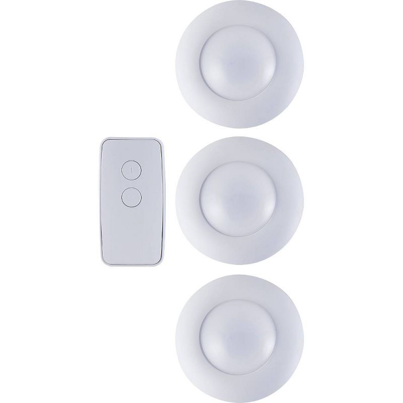 Energizer 3pk LED Puck Cabinet Lights Wireless with Remote White, 3 of 9