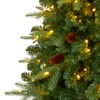 Nearly Natural 6-ft Wellington Spruce Natural Look Artificial Christmas Tree with 300 Clear LED Lights and Pine Cones - 3 of 4