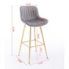 SKRAN 30 inch Bar Stools Set of 2, Upholstered Fabric Barstools  Simple High Bar Stool with Footrest Golden Leg for Bar, Dining Room - 3 of 4