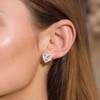 Forever Love Heart Stud Earrings, Sterling Silver Birthstone for Women Gift for Christmas, Mother's Day - 3 of 4