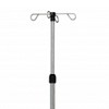 Graham Field Stainless Steel 4 Hook Deluxe IV Pole & Stand with Wheels, 4 Hooks, 2 Inch Nylon Casters for Accessibility and Range of Motion, Silver - 2 of 3