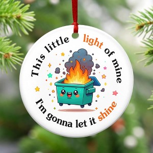 Christmas Funny Work Gifts for Coworkers - Ceramic Dumpster Fire Christmas Ornaments 2025 - 1 of 4