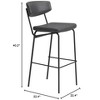 Zuo Charon Barstool (Set of 2) Vintage Black - 3 of 4