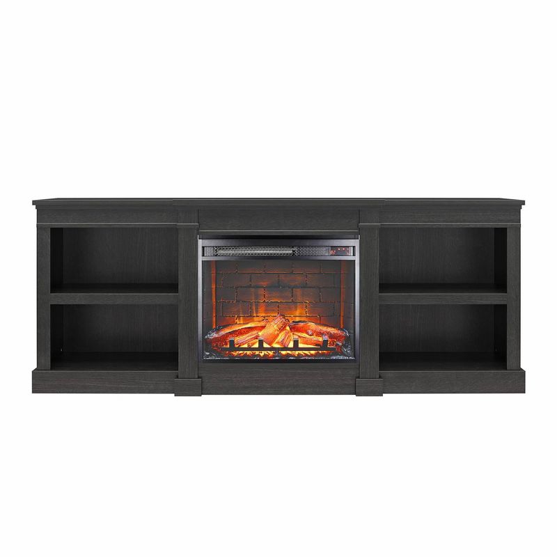Baird TV Stand for TVs up to 75&#34; with Electric Fireplace Black Oak - Room &#38; Joy, 5 of 11