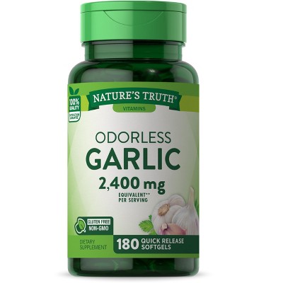 Nature's Truth Odorless Garlic Softgels | 2400mg | 180 Count