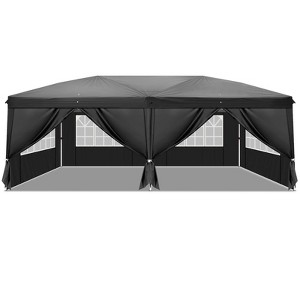 Karl Home | 10 ft. x 20 ft. Black Iron-framed Fabric-clothed Party Tent with 6 Walls - 1 of 4
