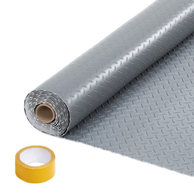 7.5x25 FT Garage Floor Mat, 2.8mm Thickened Non-Slip PVC Garage Mat Roll, Diamond Plate Floor Protector Mat