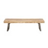 Natural Solid Wood Bench Light Brown - Olivia & May: Rustic Entryway, 3-Person Seating - 2 of 4