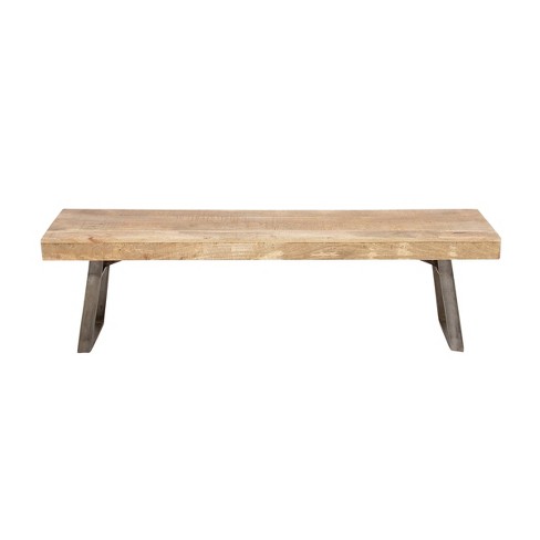 Raw wood store bench