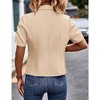 Womens Ruched Sleeve Blazer Jackets Open Front Short Sleeve Notched Blazer for Business Office Blazer for Work Summer Formal Suits - 2 of 4