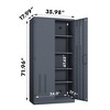 71" Metal Storage Cabinet, Lockable Garage Storage Cabinet with Pegboard & Adjustable Shelves, Industrial Tool Cabinet for Garage Warehouse Office - 3 of 4